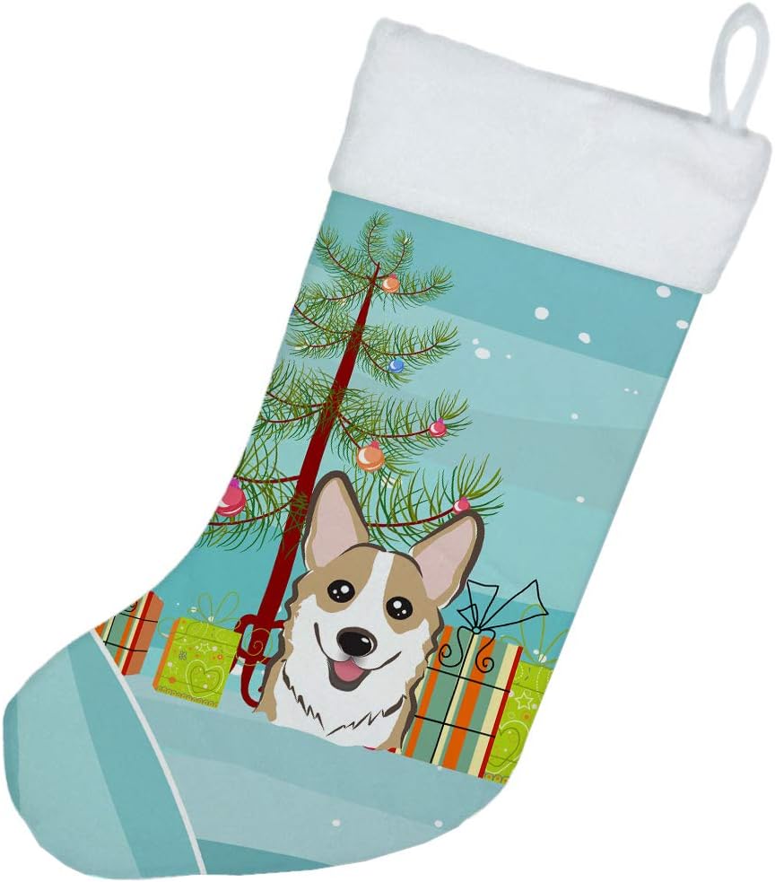 Shih Tzu Christmas Stocking - Chocolate Brown Dog Holiday Decor for Fireplace