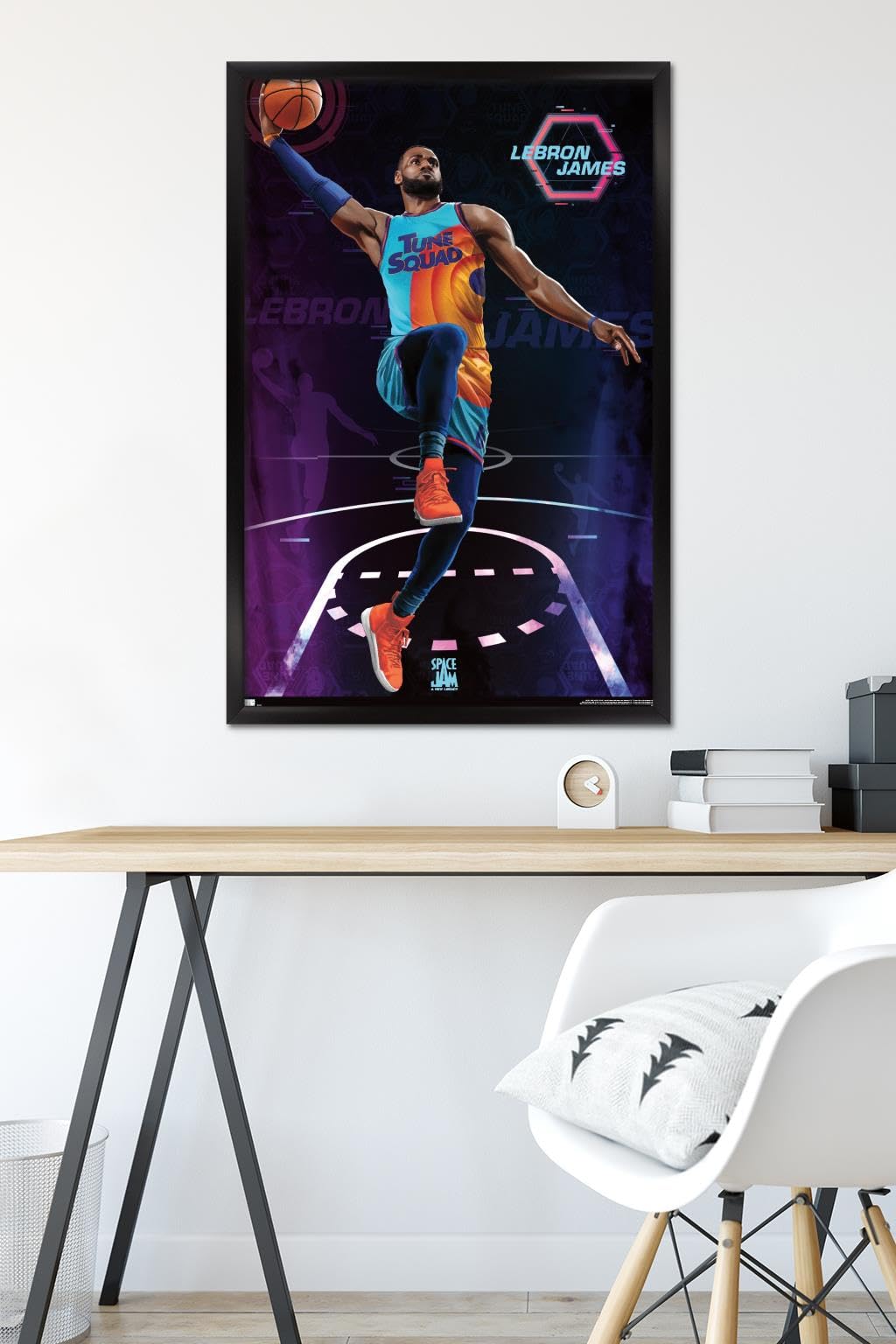 Space Jam: A New Legacy - LeBron James Wall Poster, 34L" x 22.4W", Black Framed Version