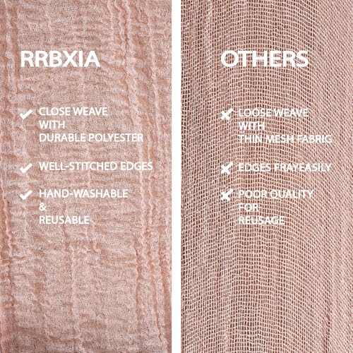 RRBXIA 2Pcs Pink Cheesecloth Table Runner 10FT Boho Rustic Linen for Weddings & Parties