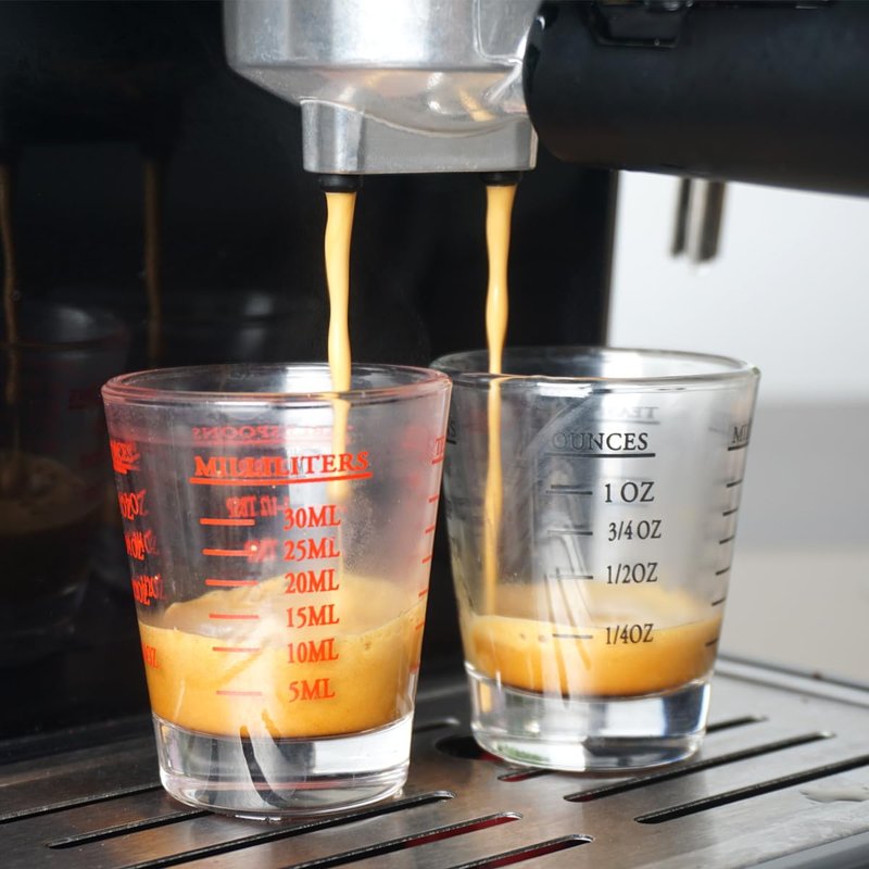 Shot Glasses Measuring cup Liquid Heavy Wine Glass Espresso Shot Glass 26-Incremental Measurement 1oz, 6 Tsp, 2 Tbs, 30ml (2 pack-black 30ml)