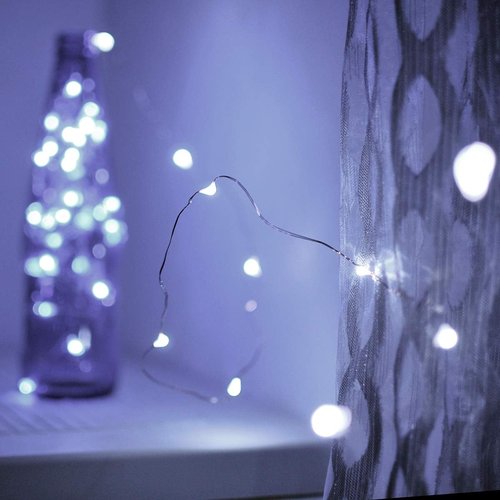 Ariceleo LED Fairy Lights - Battery Operated Copper Wire String Lights | 4 Packs, 5m/16ft Cool White for Bedroom, Weddings & Parties