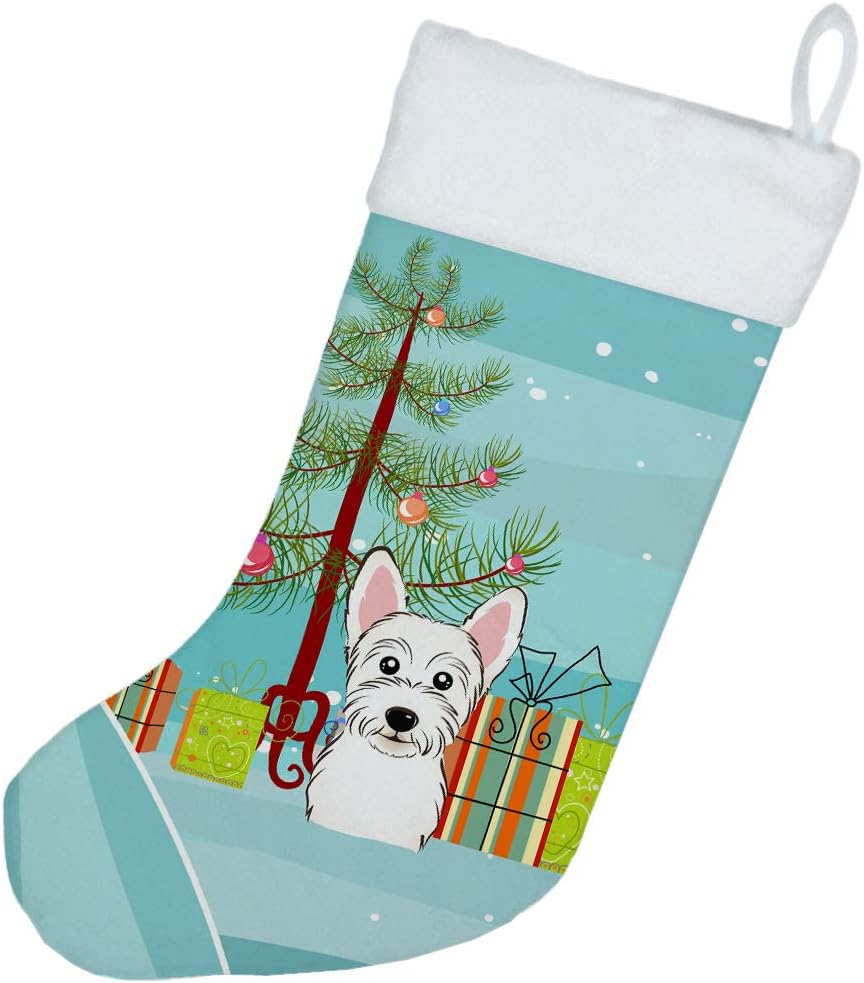 Shih Tzu Christmas Stocking - Chocolate Brown Dog Holiday Decor for Fireplace
