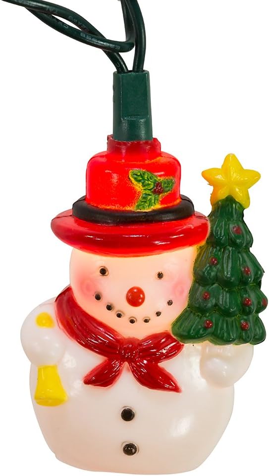 10-Light Snowman & Tree Christmas Light Set by Kurt Adler - UL Listed