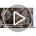 YITAHOME 4.5ft Prelit Christmas Tree with Pine Cones & Frosted Tips, Remote Control, Green, 4ft 6in
