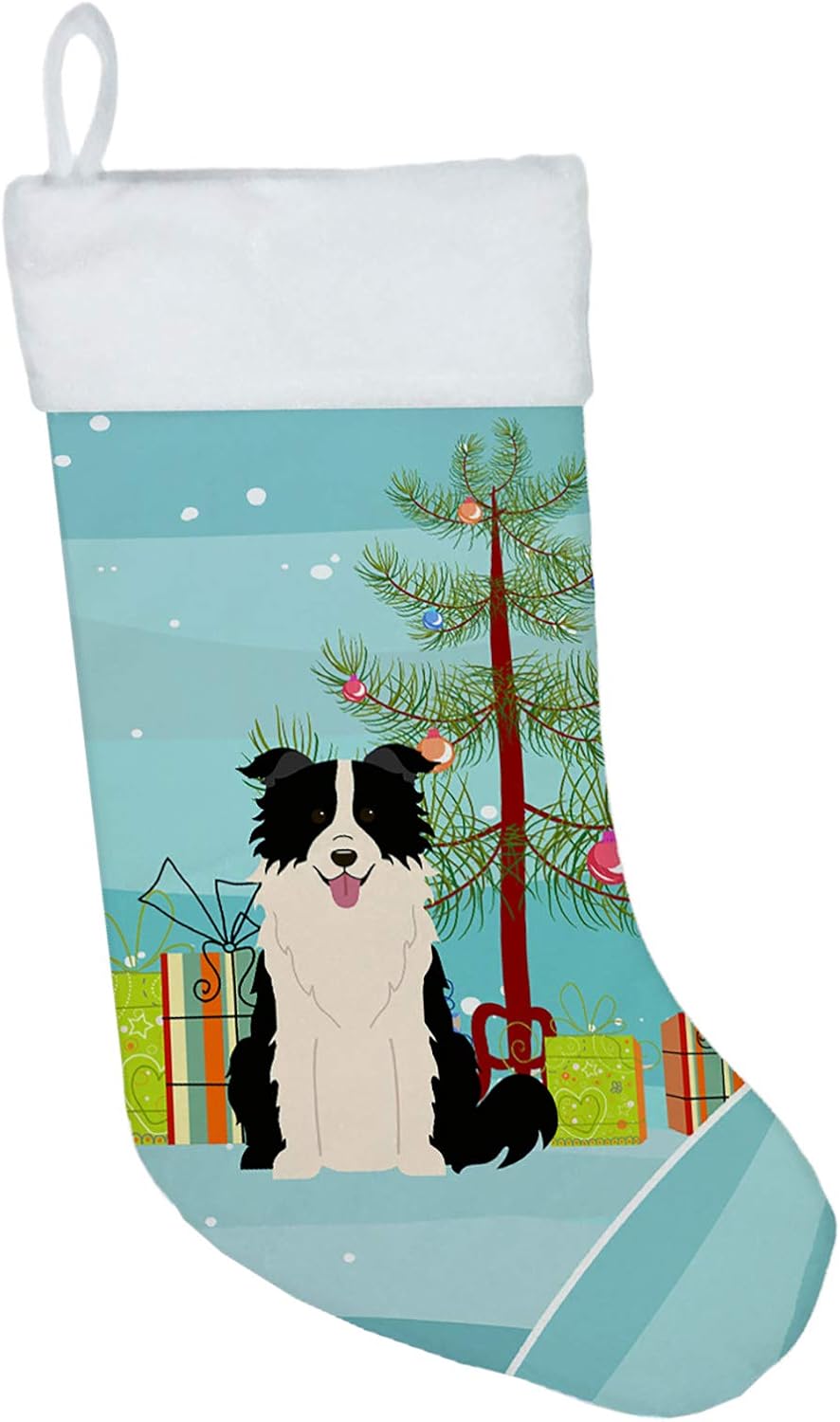 Merry Christmas Tree Dogue de Bordeaux Stocking - Festive Fireplace Decor for Holidays