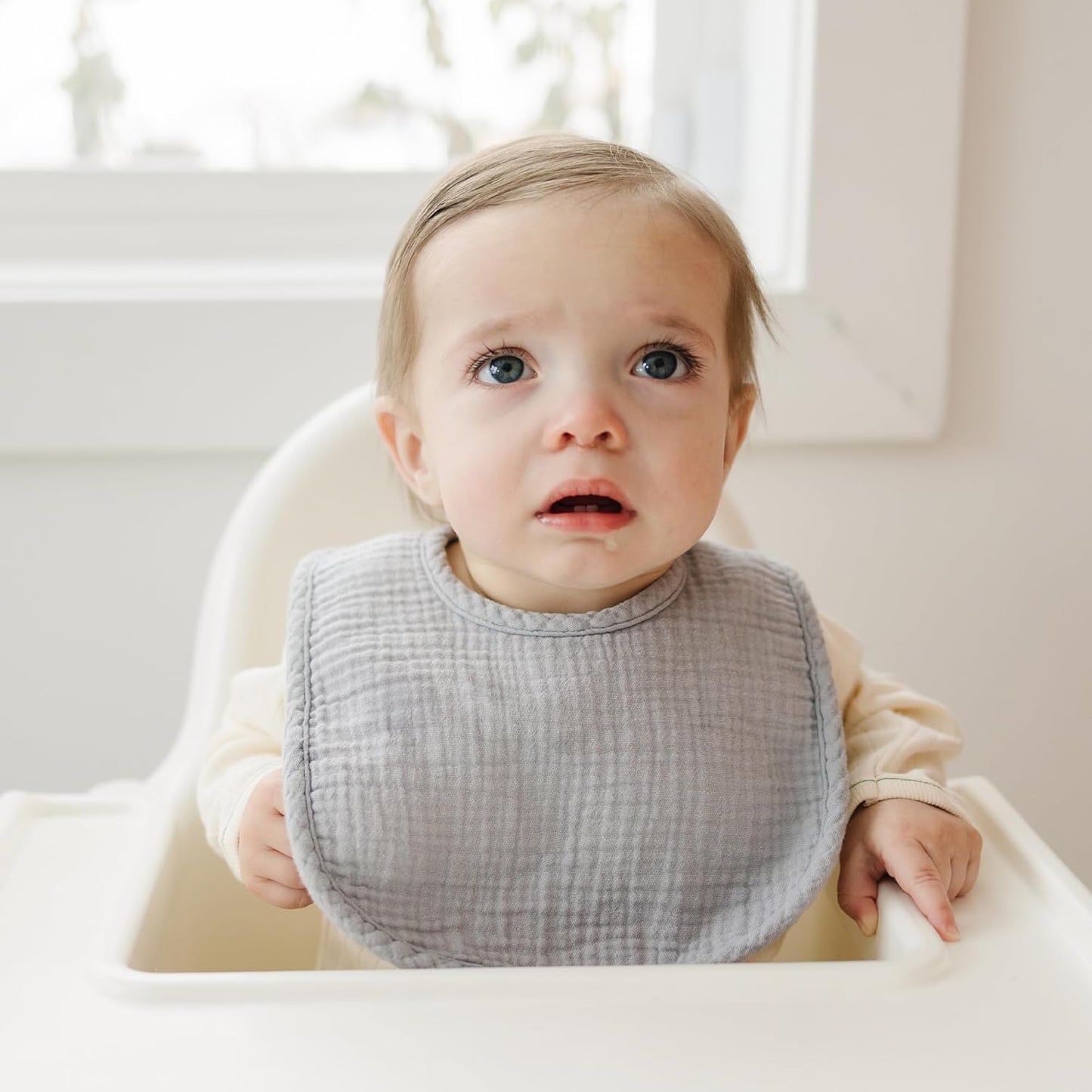 Konssy Muslin Baby Bibs - 8 Pack Soft Absorbent Bandana Bibs for Teething | Unisex Cotton Set