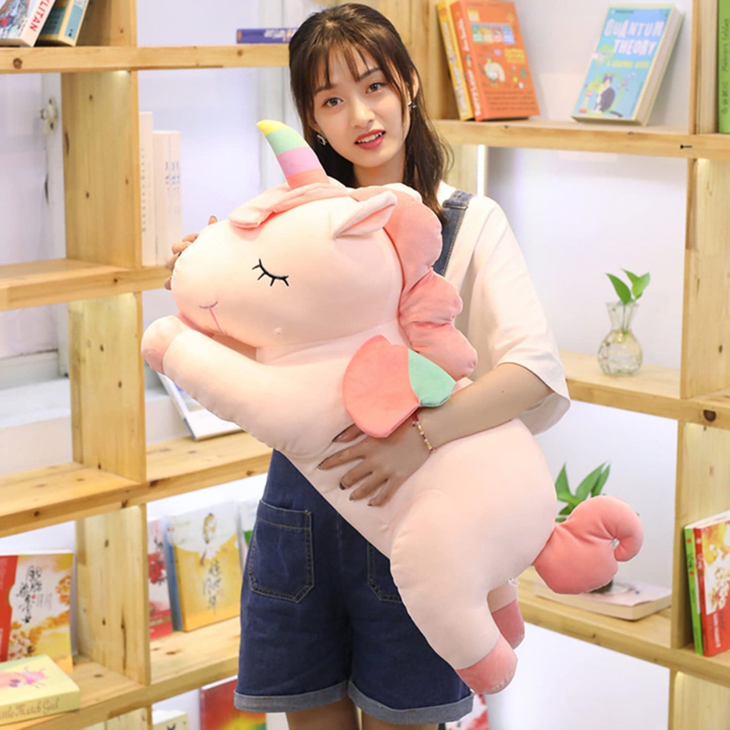 hitoshe Unicorn Stuffed Animal, Soft Unicorn Plush Hugging Pillow Toy Gifts for Kids (Pink, 23.6 in)