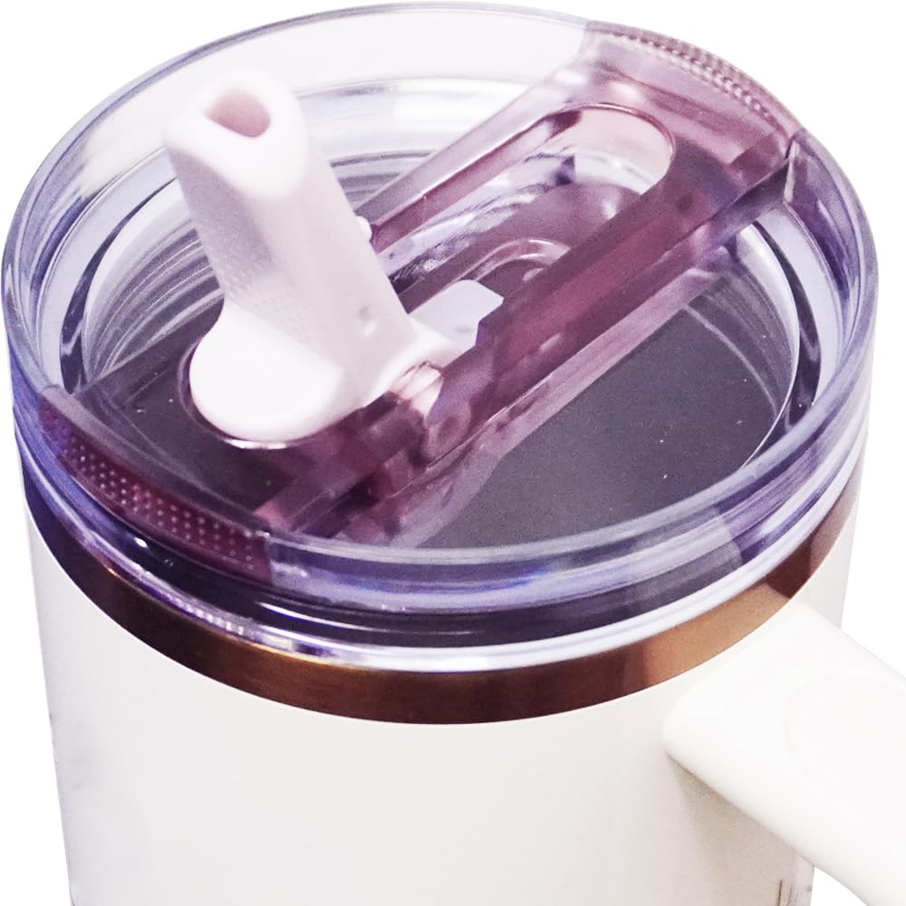 Dreamfocus 40 oz Leak Proof Flip Straw Lid Replacement for Stanley 40 oz Quencher H2.0 and ProTour Tumbler
