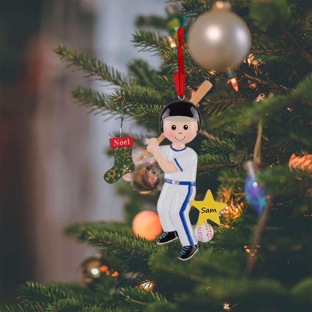 Personalized Baseball Ornament for Boys - Unique Christmas Keepsake Gift for Grandson