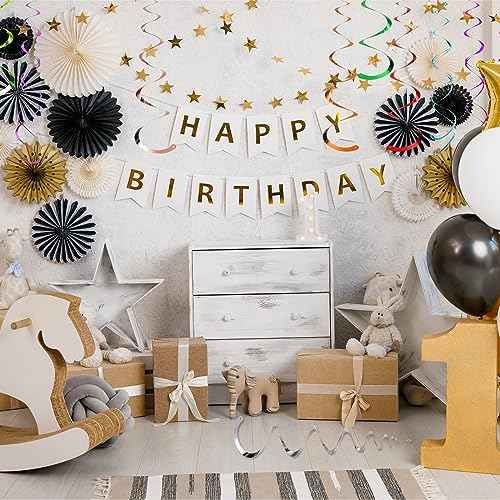 MECCANIXITY 20 Pcs Party Hanging Swirls Double Strip Streamer Ceiling Decorations Hanging Swirling for Birthday,Wedding,Graduation Party Supplies,Class Theme Party(Dark Blue,Orange)