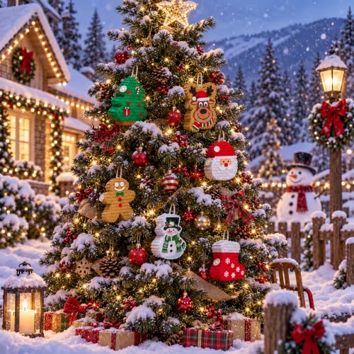 FNTSILN Christmas Mini Piñata Set 6 Pcs with Greeting Card - Holiday Party Decor, Model: Christmas Mini Piñata 1