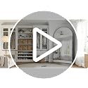 Gold 56x14 Full Length Floor Mirror with Stand - Arched Full Body Mirror