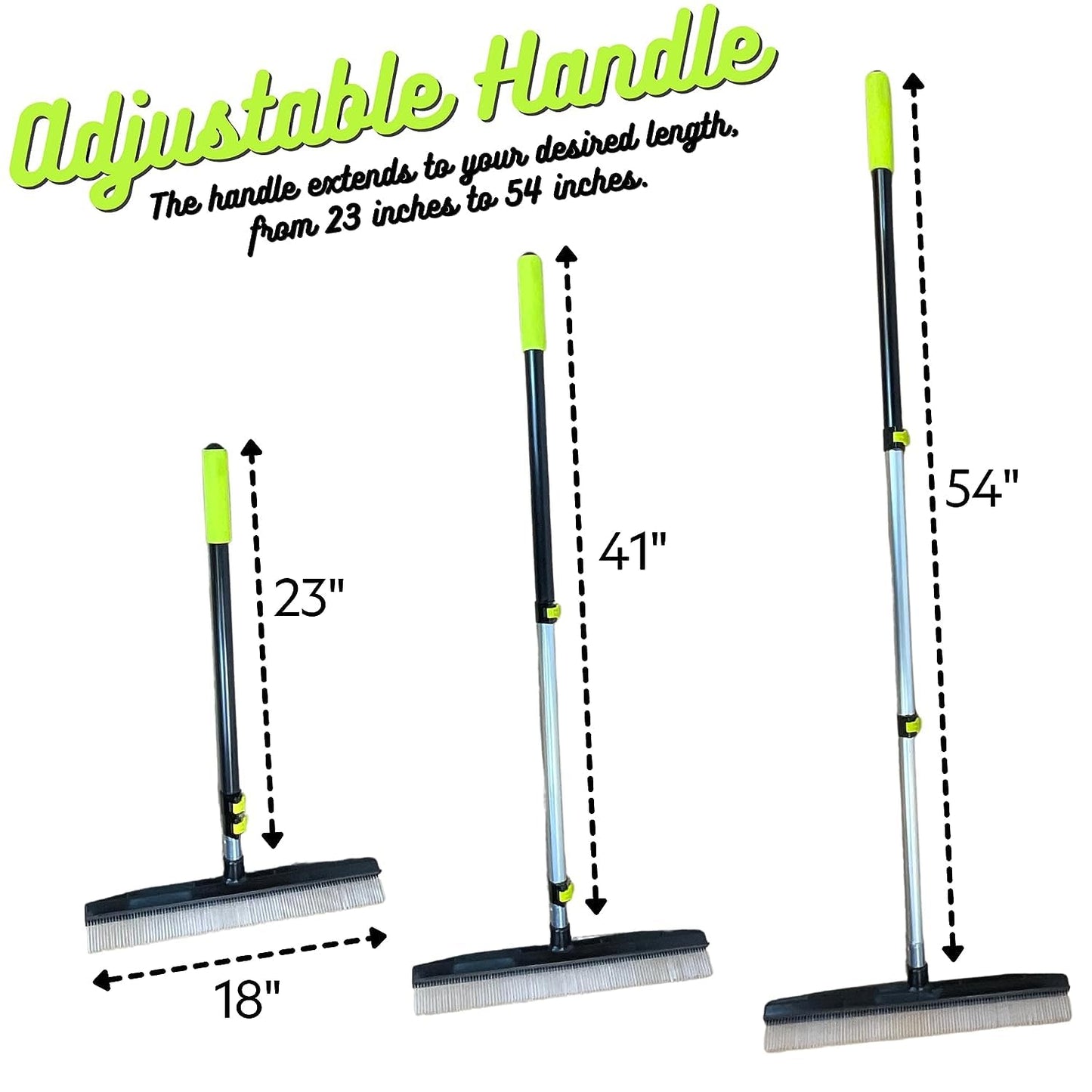 Room Groom Carpet Rake Set (Original and PET) Telescoping 54" Adjustable Handle, Portable Design, Carpet Brush for Pet Hair, Refreshing High Pile Carpets and Artificial Turf, (Pack of 2)