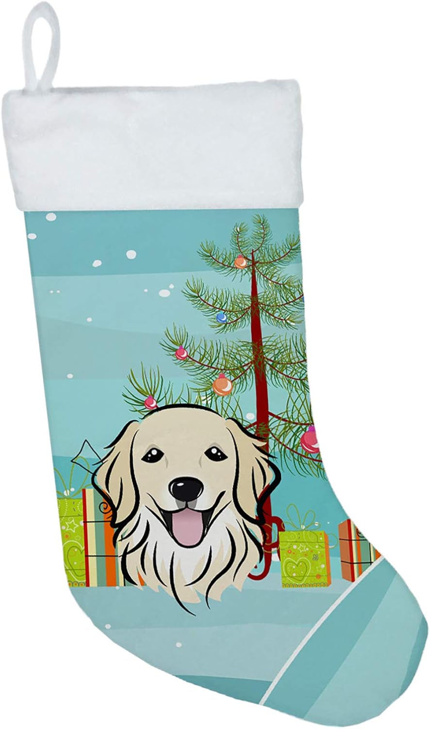 Shih Tzu Christmas Stocking - Chocolate Brown Dog Holiday Decor for Fireplace