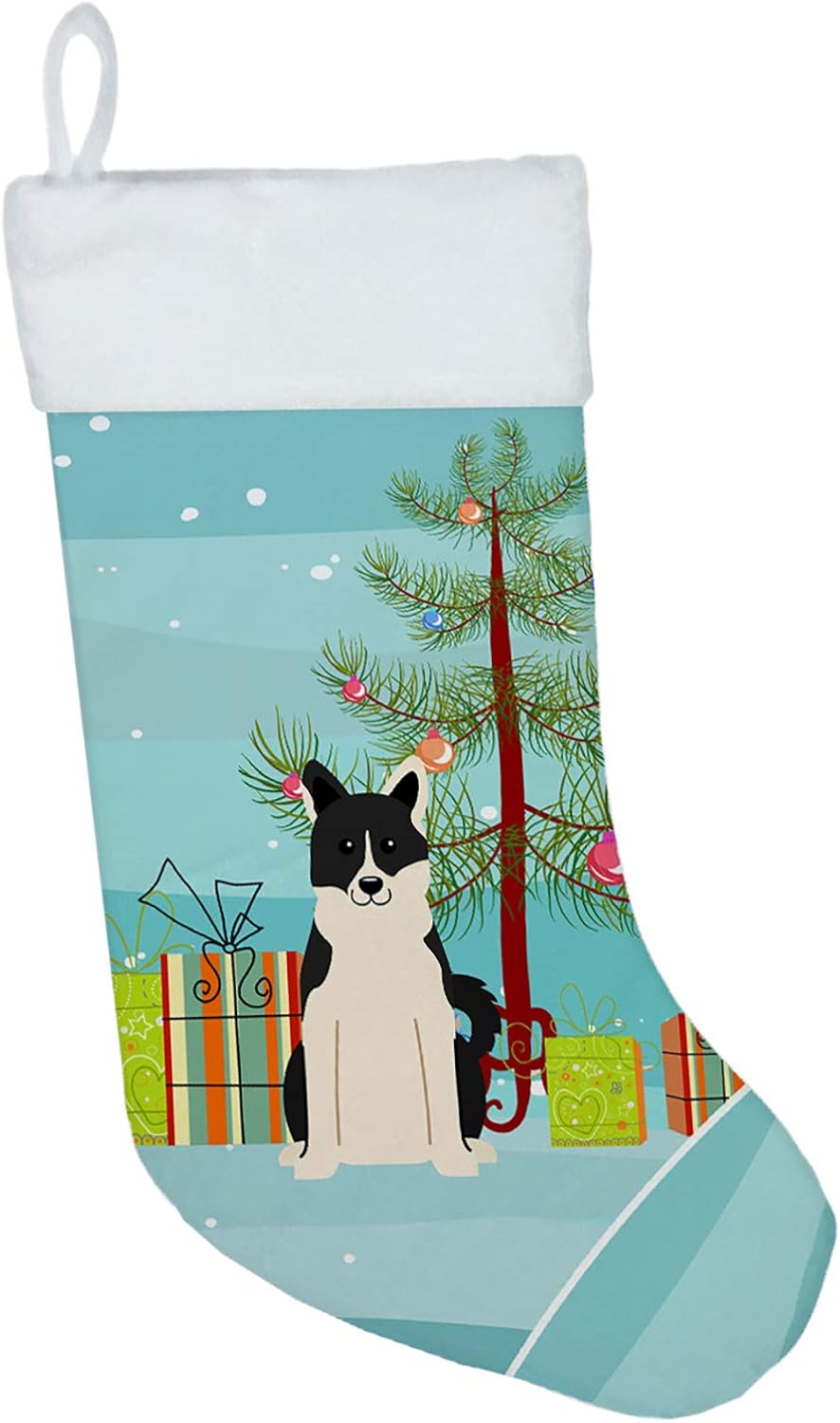 Merry Christmas Tree Dogue de Bordeaux Stocking - Festive Fireplace Decor for Holidays