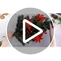 Giegxin 2 Pack Cemetery Christmas Tree with Poinsettia - 24 Inch Holiday Memorial Decor