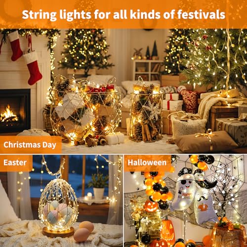 TingMiao 6 Pack Fairy Lights Battery Operated 7.2 ft 20 LED Mini String Lights Waterproof Silvery Copper Wire Firefly Starry Lights for Wedding Bedroom Party Christmas Decor(Warm White)