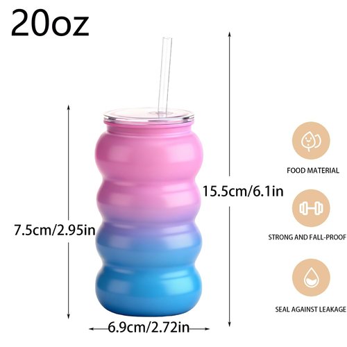 Alohastarttg 20oz Reusable Tumbler with Lid and Straw, 6 Pack BPA Free Clear Plastic Cups for Travel Coffee Mugs, Iced Coffee, Whiskey, Beer, Smoothies, Parties,Party, Gifts (6, Gradient Jelly)