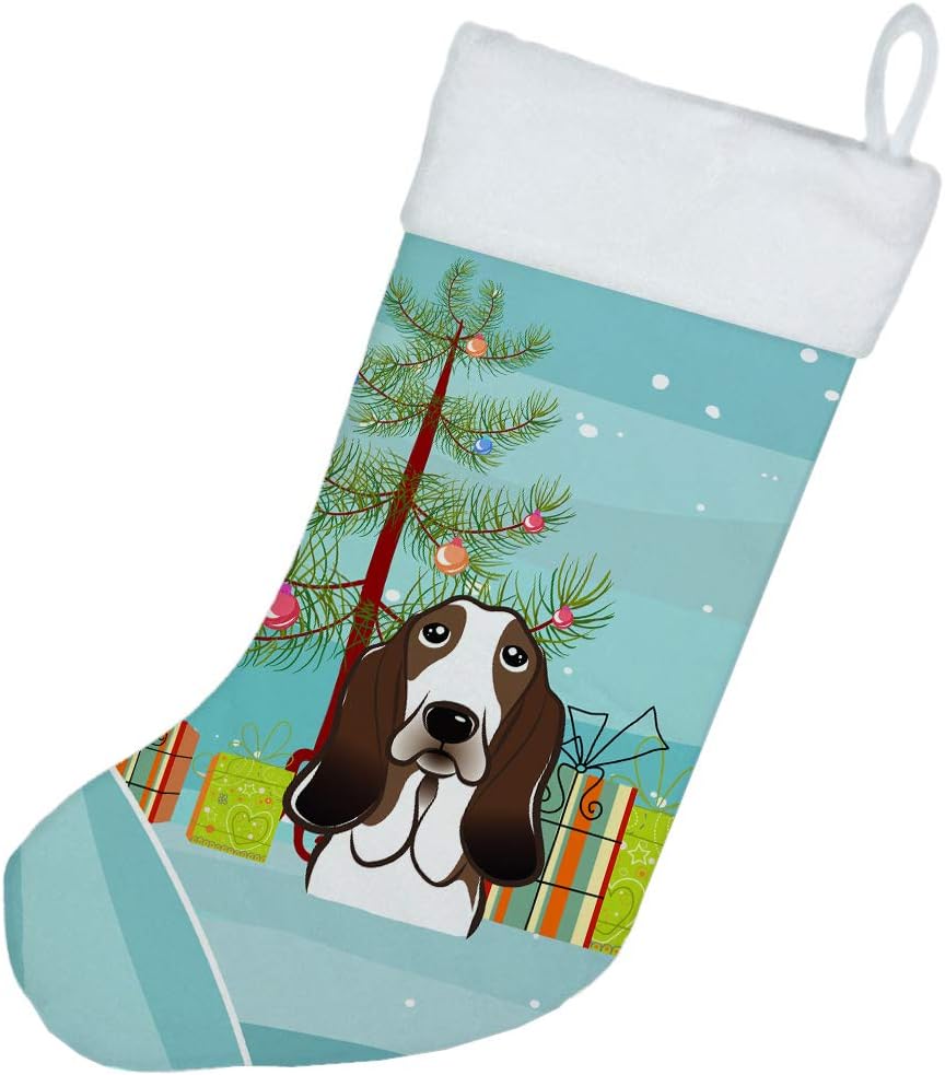 Shih Tzu Christmas Stocking - Chocolate Brown Dog Holiday Decor for Fireplace