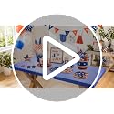 SoarDream Navy Blue Sequin Fitted Tablecloth 30" x 96" - 1 Pack (Elastic Edges)