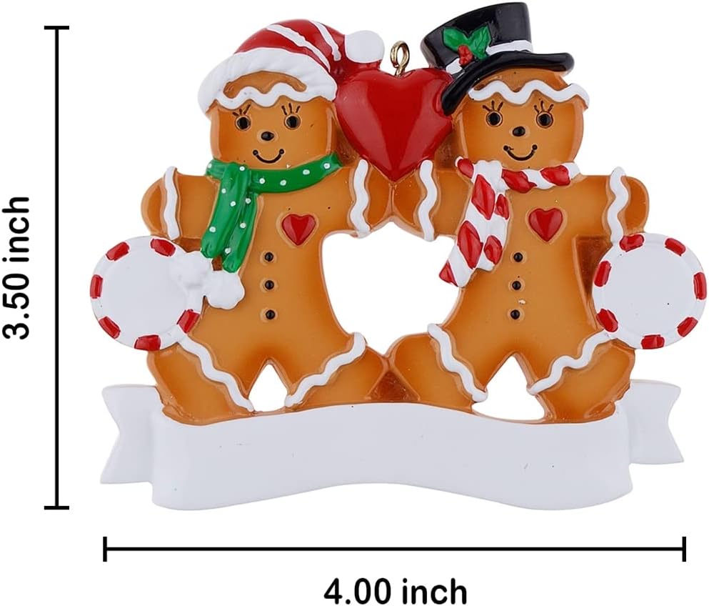 Personalized Gingerbread Family of 6 Christmas Ornaments - Unique Keepsake Gifts