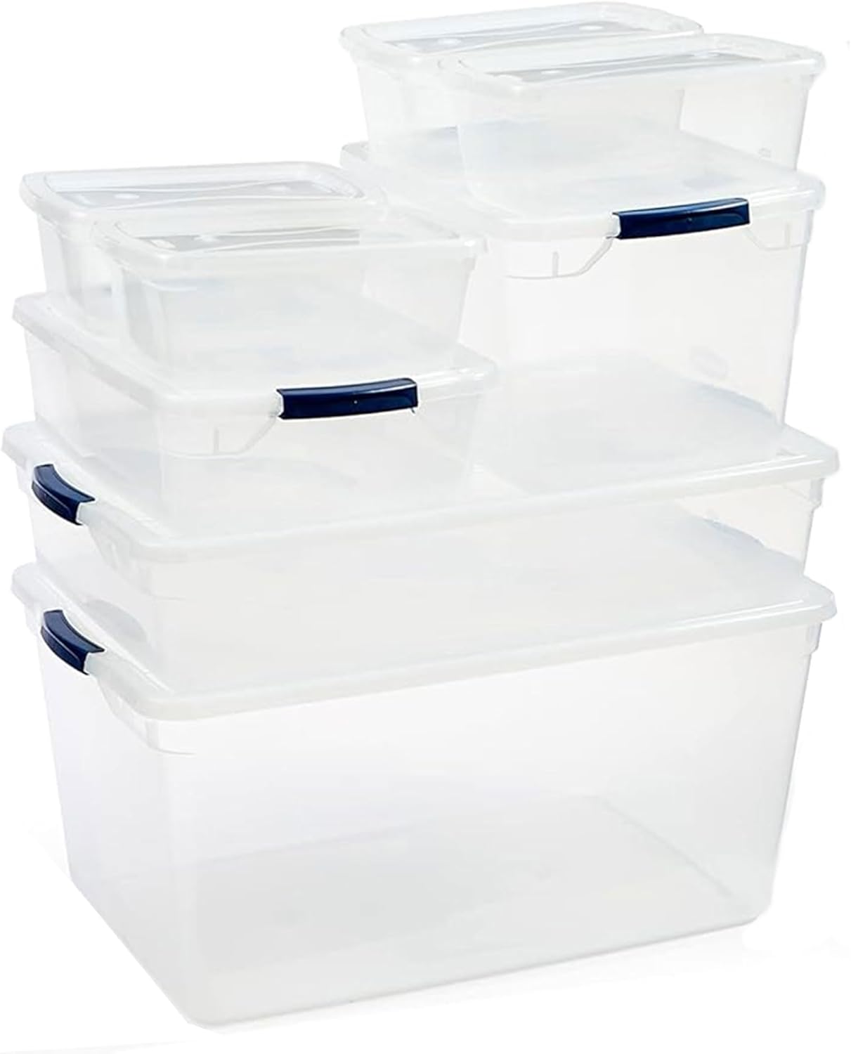 Rubbermaid Clear Storage Bins - Stackable 16-Pack with Latching Lids | BPA-Free & Made in USA