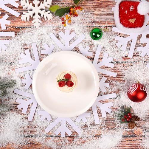 50Pcs Christmas Snowflake Placemats - Winter Holiday Table Decor, Disposable Paper Mats