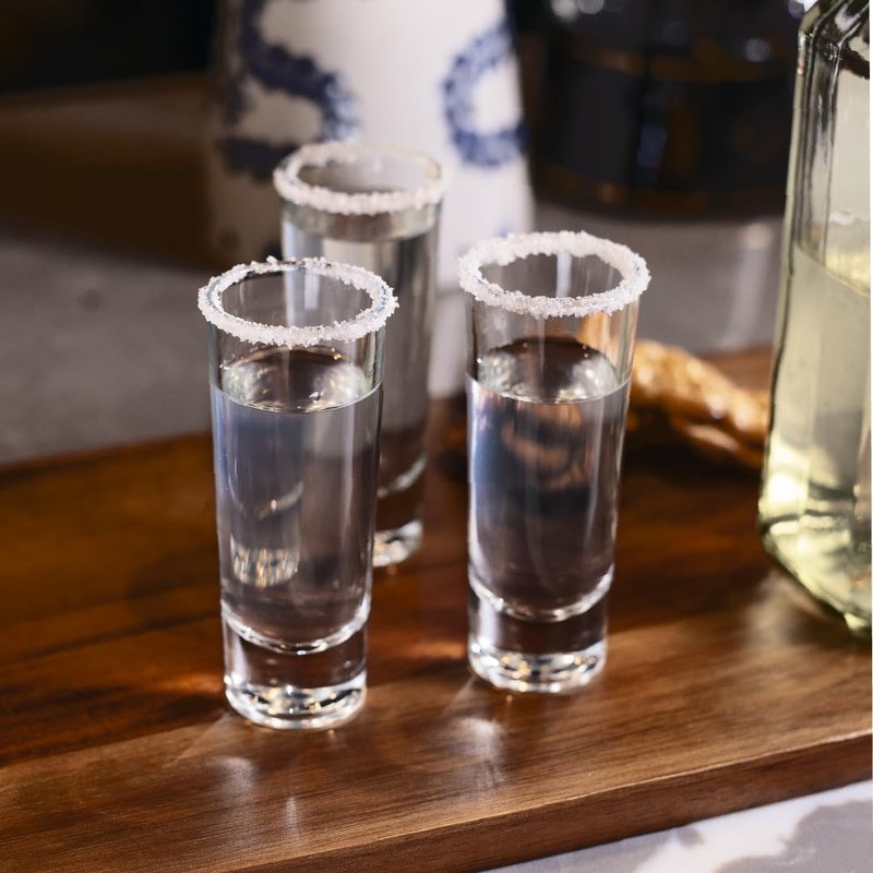 LEMONSODA Clear Shot Glass Set- (2oz) Crystal Shot Glasses - Sake, Tequila, Whiskey, Vodka, Gin - Great for Tastings, Gifts, Parties, Unique Pieces (Tall, Set of 12)