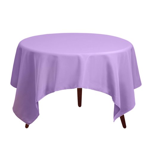 Gee Di Moda Square Tablecloth - 70 x 70 Inch Lavender Table Cloth for Medium Square or Round Tables - Heavy Duty Washable Fabric - for Buffet Table, Holiday Party, Dinner, Wedding & Baby Shower