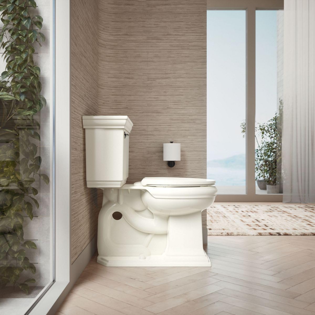 KOHLER K-27332-0 Glissade ReadyLatch Quiet Close Round Toilet Seat, White, Grip-Tight Hardware, Quiet Close Lid Prevents Slamming