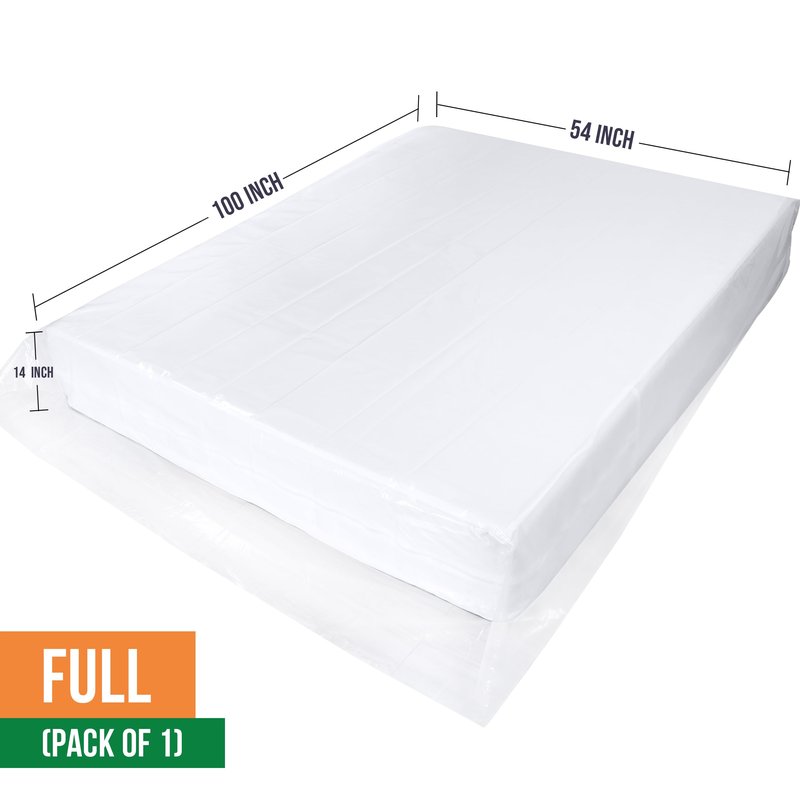 Utopia Home Full Size Mattress Cover for Moving, 4 Mil Heavy Duty Plastic Mattress Bag for Disposal, Mattress Encasement Fits Mattresses up to 14 Inches, Mattress Bags for Moving