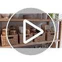 Set of 4 Wicker Storage Baskets for Shelves - Pantry, Closet Organization