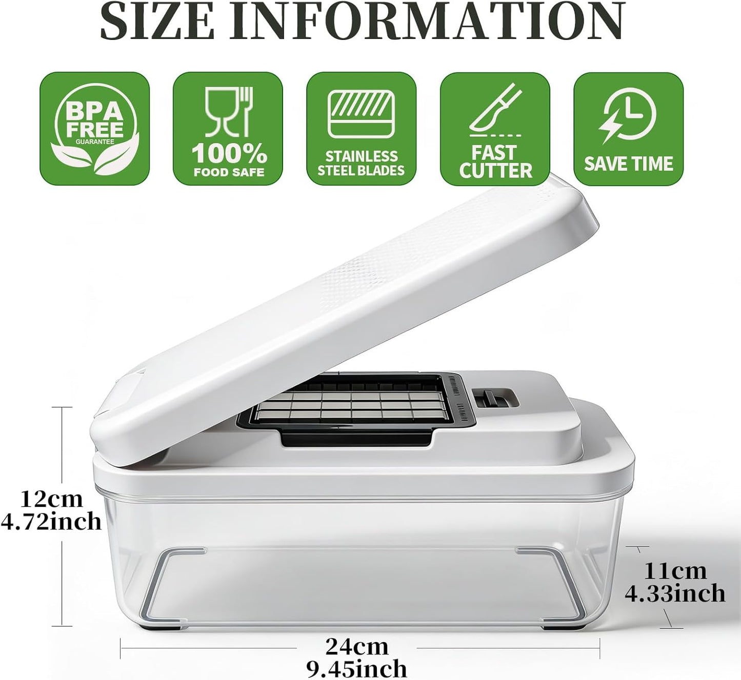 Skiennix 14-In-1 Vegetable Chopper - 7 Blades, Container & Lid | Versatile Mandoline Slicer for Kitchen