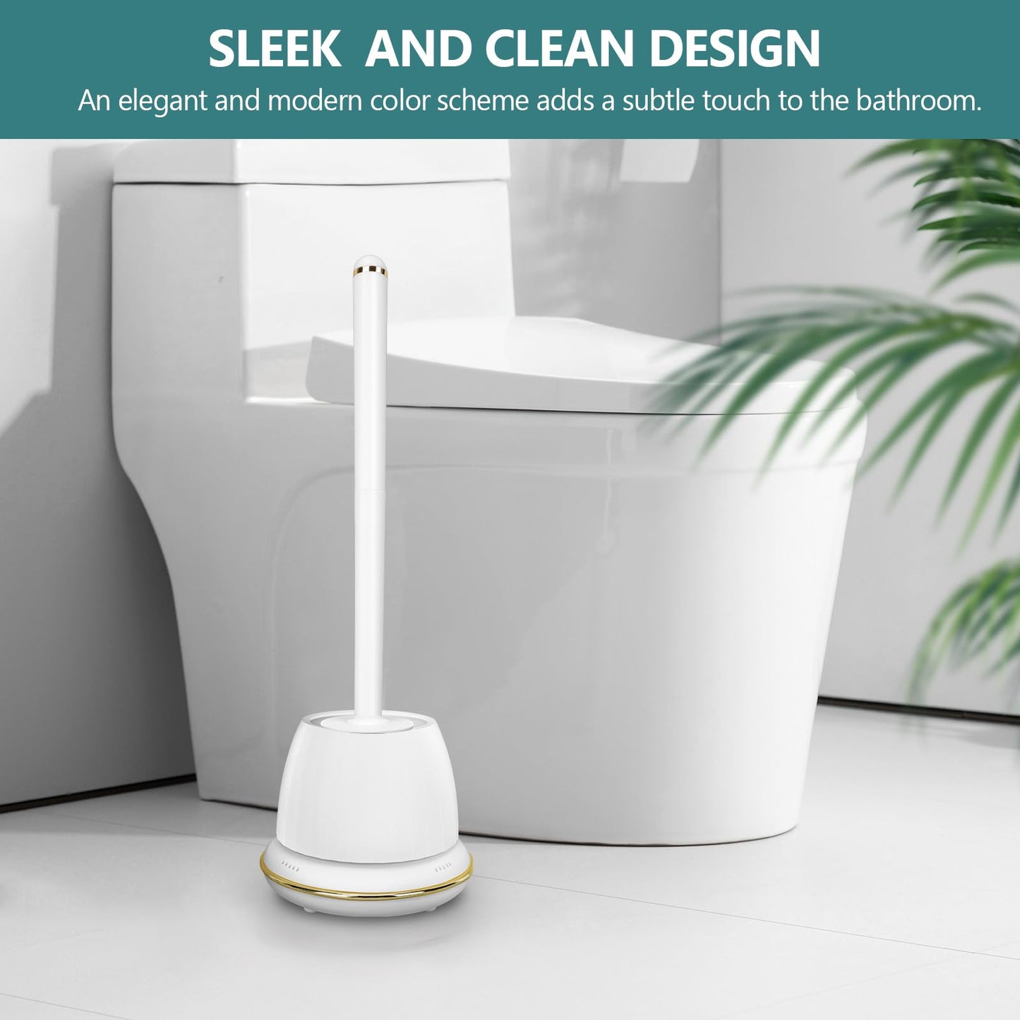 NairSnow Gold Toilet Brush and Holder Set 2 Pack,Toilet Bowl Brush with Long Handle, Easy to Assemble of Compact Toilet Scrubber, Gold Toilet Brush Set with Have Vent, Gold Bathroom Accessories. 2U