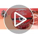 Lingvee 3 Pcs Christmas Cookie Tins in Red with Snowflakes Style (Large, Medium, Small) - Gift Set