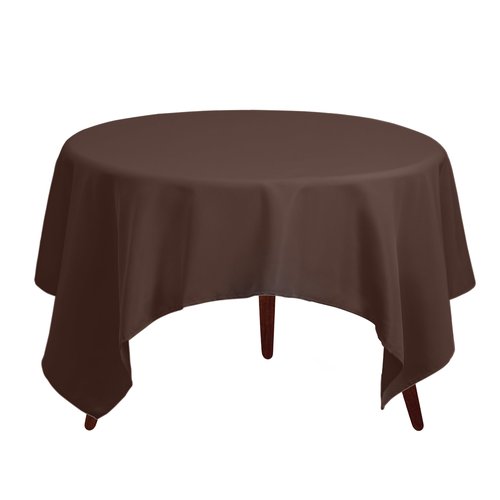 Gee Di Moda Square Tablecloth - 70 x 70 Inch Chocolate Table Cloth for Medium Square or Round Tables - Heavy Duty Washable Fabric - for Buffet Table, Holiday Party, Dinner, Wedding & Baby Shower