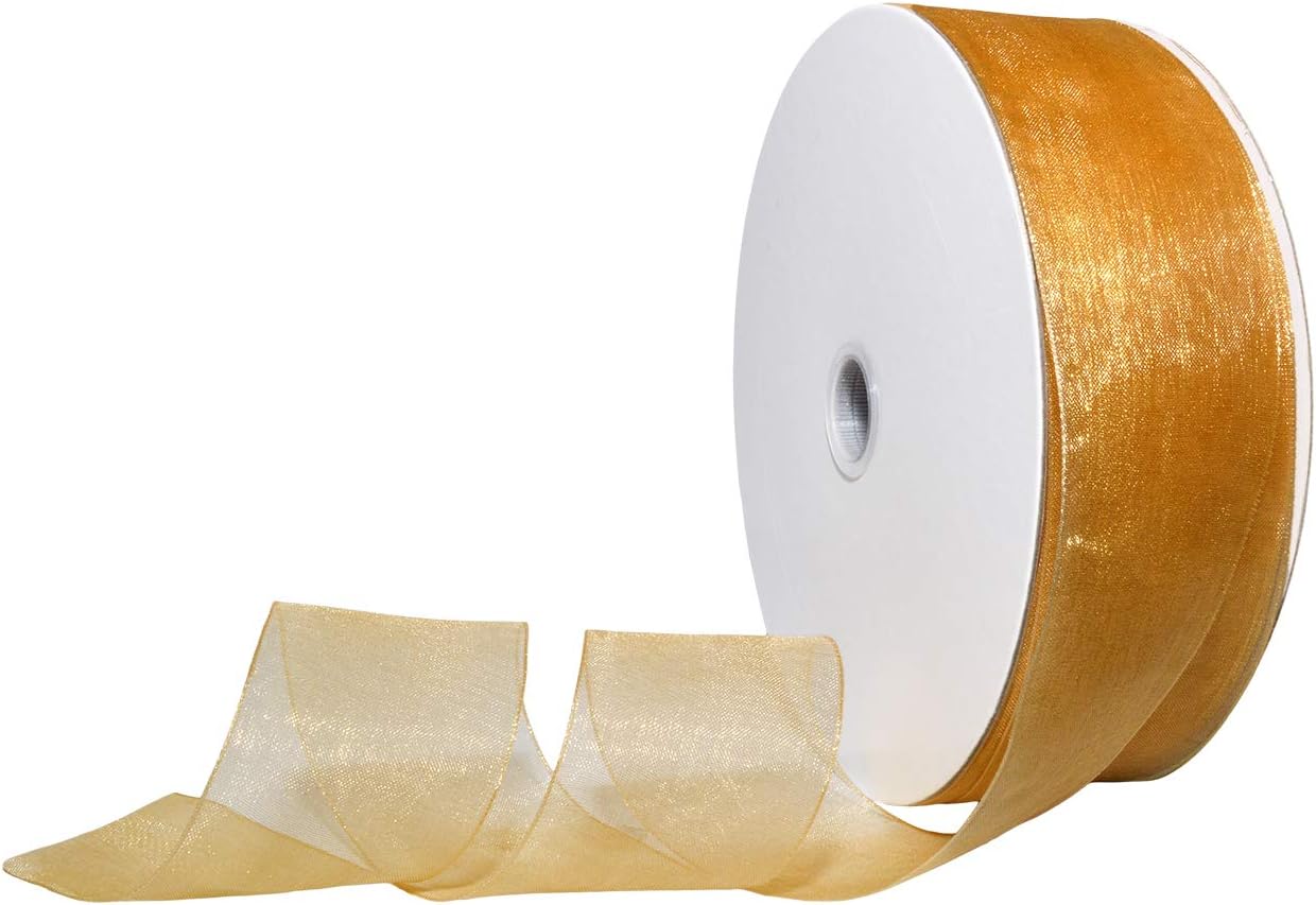 Red Organdy Nylon Ribbon - 5/8 Inch x 100 Yards | Morex 91803/100-609