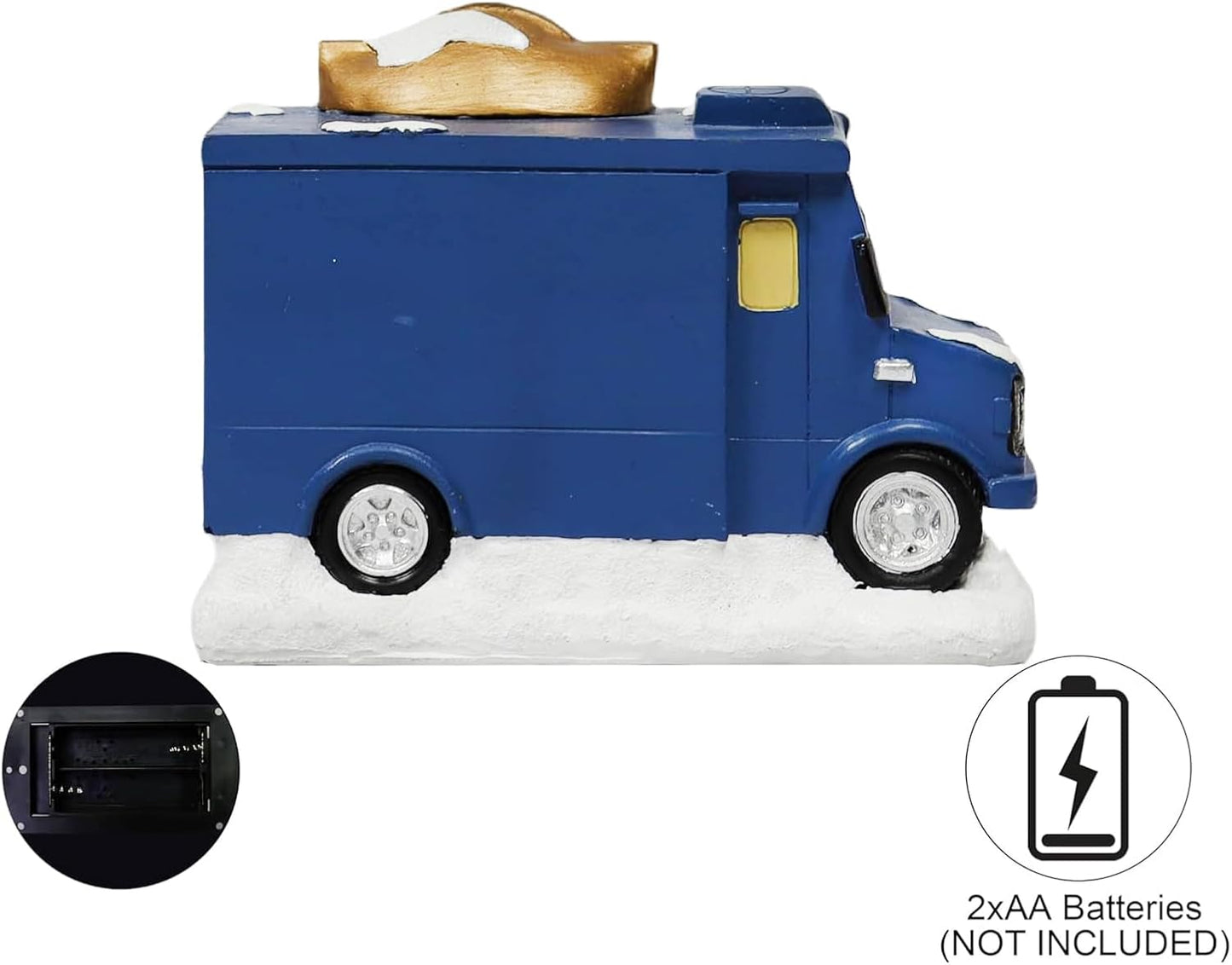Moments In Time Ice Cream Food Truck Figurine - LED Lighted Holiday Decor | 4.13”H, Hand-Painted Collectible