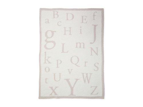 Barefoot Dreams Unisex CozyChic® ABC Blanket Stone/Cream Baby