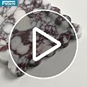 Natural Marble Vanity Tray - Rectangular Calacatta Viola with Scalloped Edge, 11.8 x 7.4 Inches