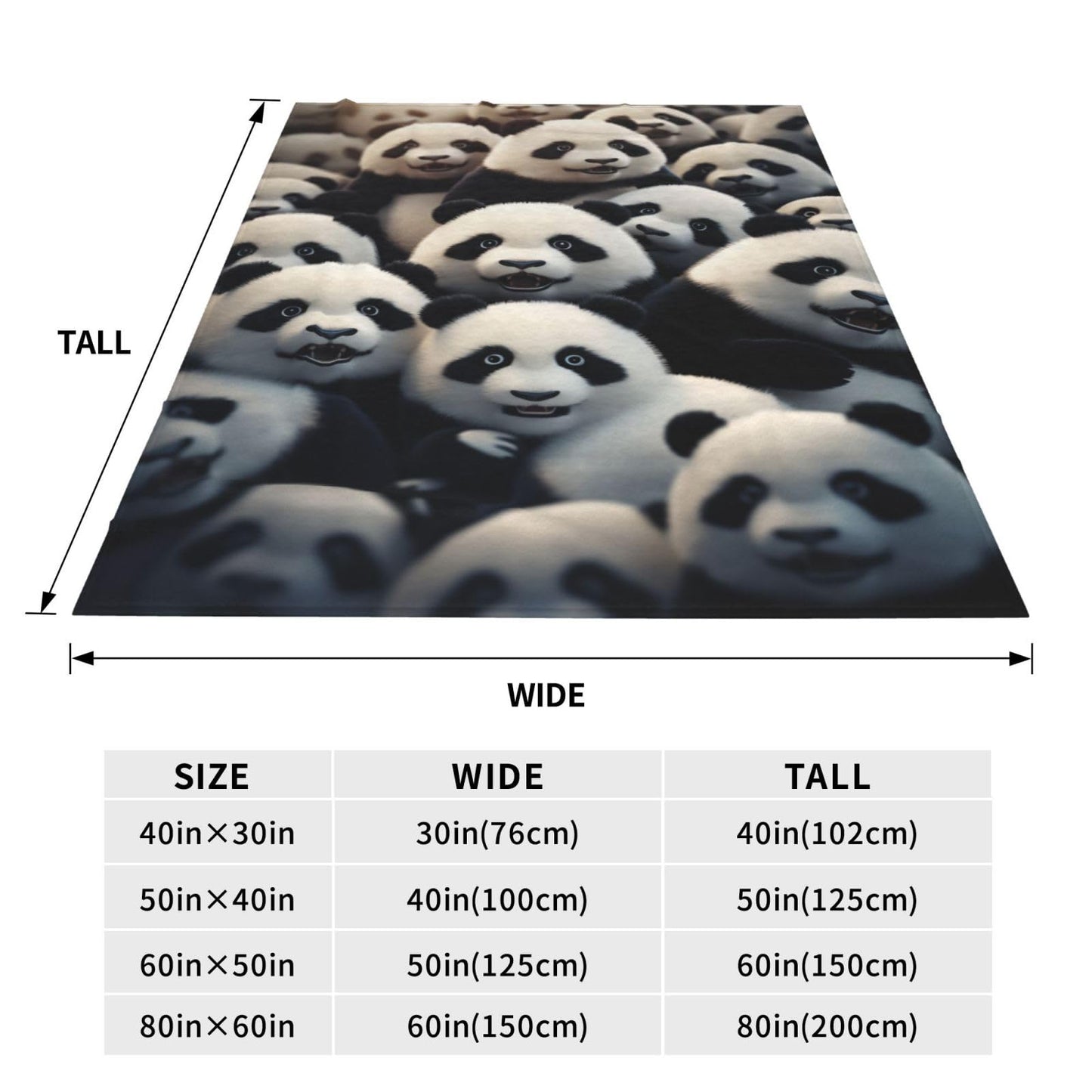 amepay Cute Baby Pandas Blanket Gifts for Panda Lover Adults Kids Girls Flannel Throw Blankets Soft Fuzzy Lightweight for Home Decor Couch Bed Sofa 60x50 Inches