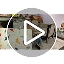 Dinosaur Pack and Play Mattress 38" x 26" Hypoallergenic Cotton Support