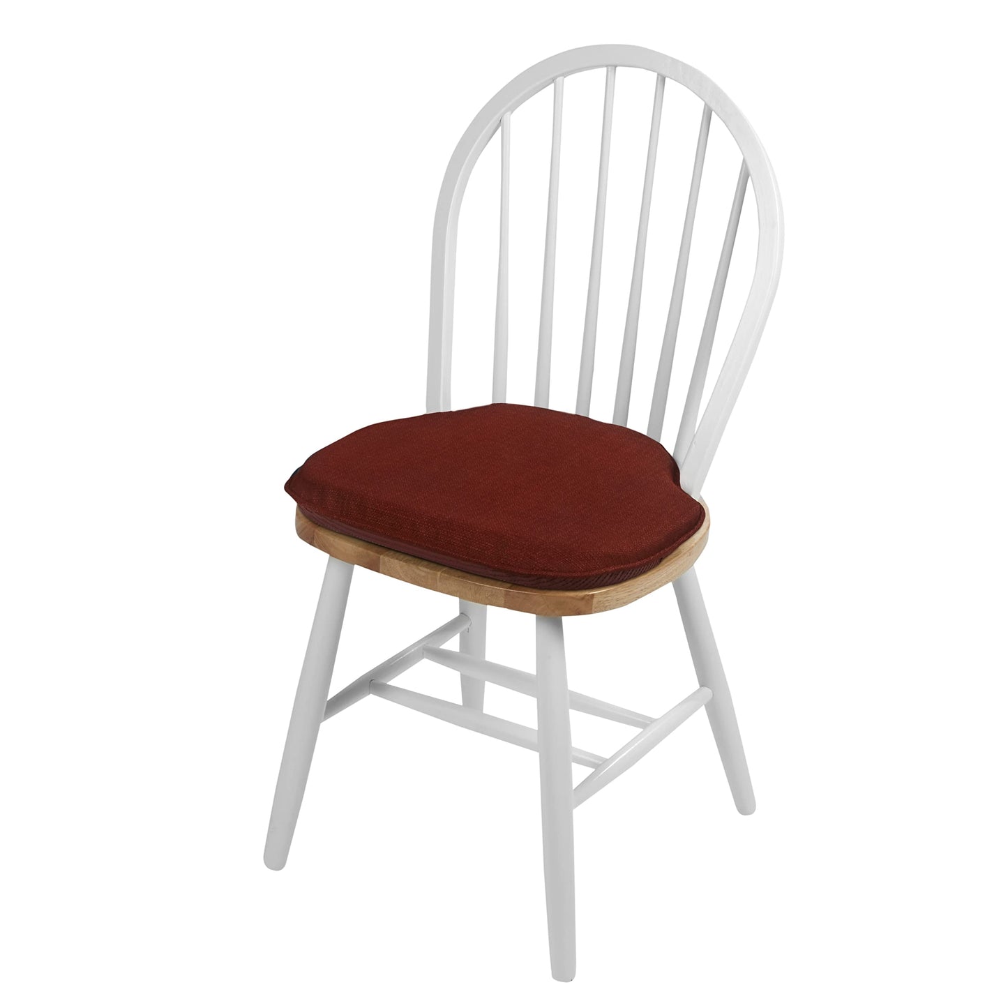 Klear Vu Gripper Omega Non-Slip Windsor Chair Cushions with Skid-Proof Seat Pad for Dining Room, Kitchen, and Office Use, 16x15 Inches, 4 Count (Pack of 1), Flame
