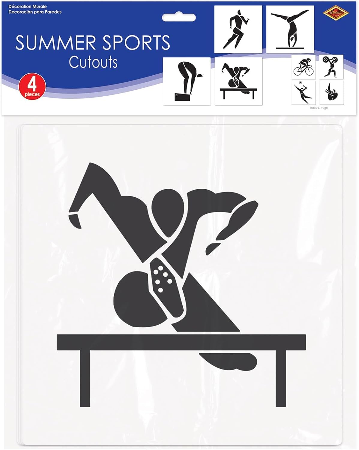 Softball Silhouettes Set - 8 Pieces, 9" to 12.5", Black & White Decor