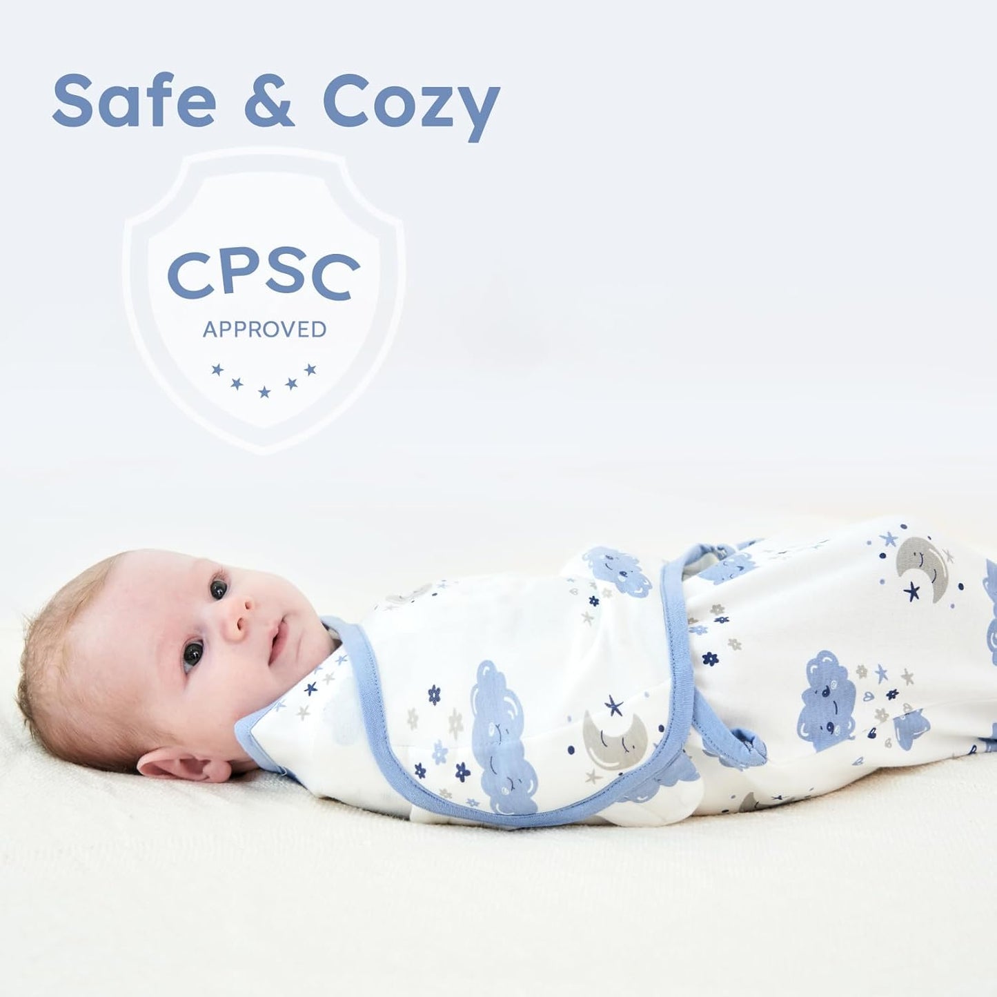Yoofoss Baby Swaddles - 100% Cotton Adjustable Swaddle Sack | Breathable Soft 3-Pack for 3-6 Months