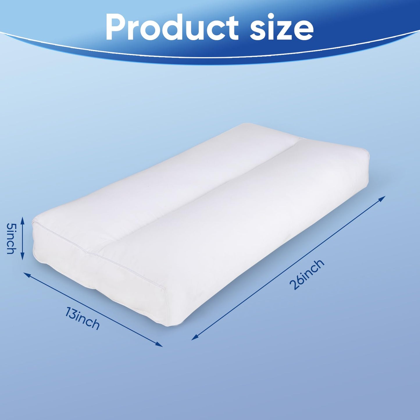 MINUPWELL Knee Pillow for Side Sleepers, 5 Inch Height Between Leg & Under Knee Pillow for Back Sleepers - Leg Pillow with 1100G 7D High Suppot Alternative for Relieving Leg, Back, and Knee Pain