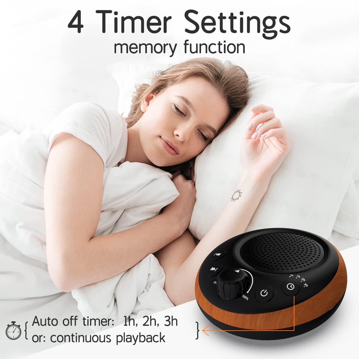 iDealSleep Sound Brown Noise Machine White Noise Machine Nonstop 30 Soothing Sounds Sound Therapy for Baby Kids Adults Sleep Machine 36-Level Vol Auto-Off Timer Memory Function for Home Travel Office
