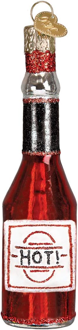 BBQ Sauce Glass Blown Ornament - Old World Christmas Food Decor 32292