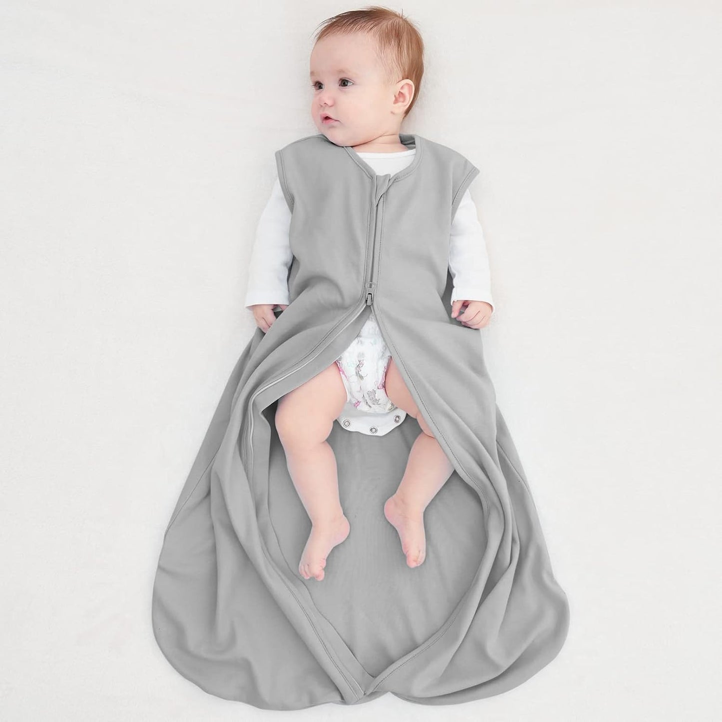 Yoofoss Baby Sleep Sack | 100% Organic Cotton Wearable Blanket for 12-18 Months | 2-Way Zipper, 3 Pack