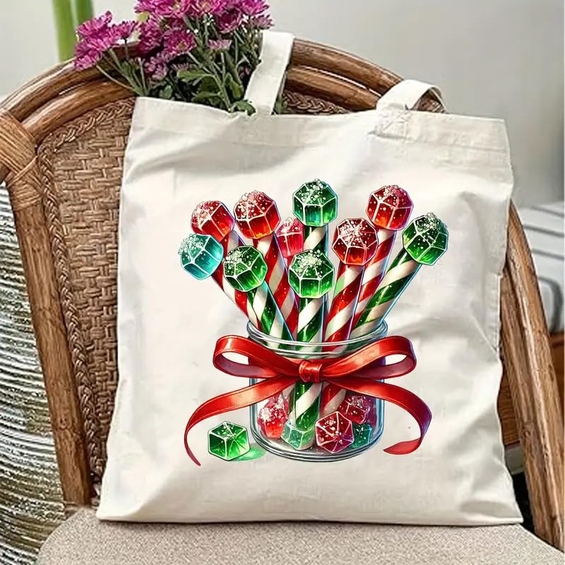 4pcs Christmas Candy Tree Bowtie Iron-On Transfers for T-Shirts & Crafts